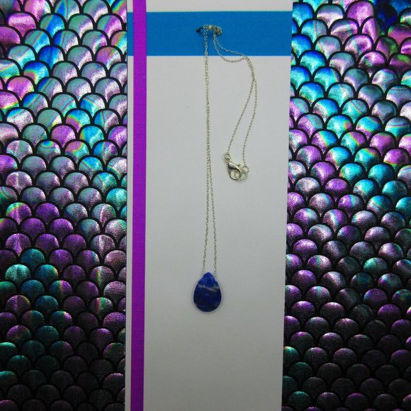 Sodalite Faceted Gemstone 18" Dainty Necklace - Picture 2 of 4